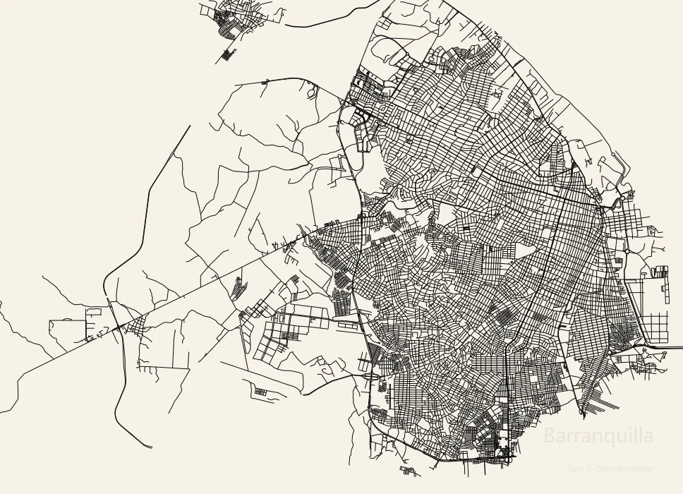 Mapa de calles de Barranquilla