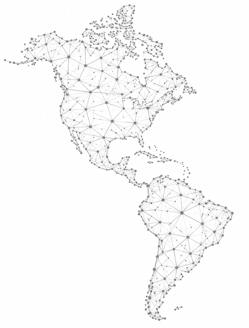 Ilustración del mapa de América